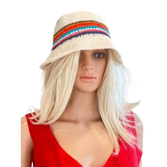 NWT Marine Layer Crochet Bucket Hat in Multi Stripe MSRP$75 - Picture 15 of 15